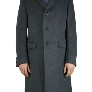 Manteau classique en cachemire gris