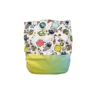 Couche lavable TE1 à poche COSMONAUTE évolutive – TERRE À TERRE