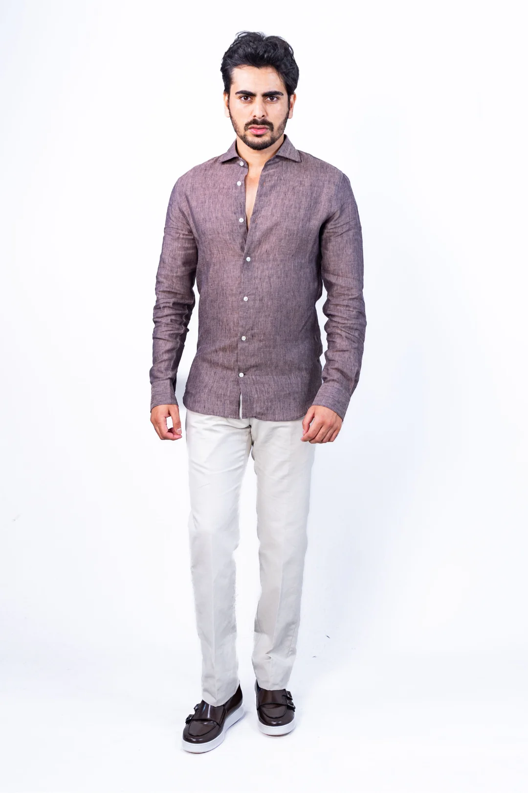 Chemise Marron en Lin – Image 3