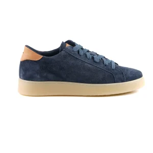 Baskets basses en daim bleu