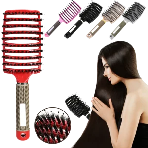 Brosse à cheveux massante en poils de sanglier