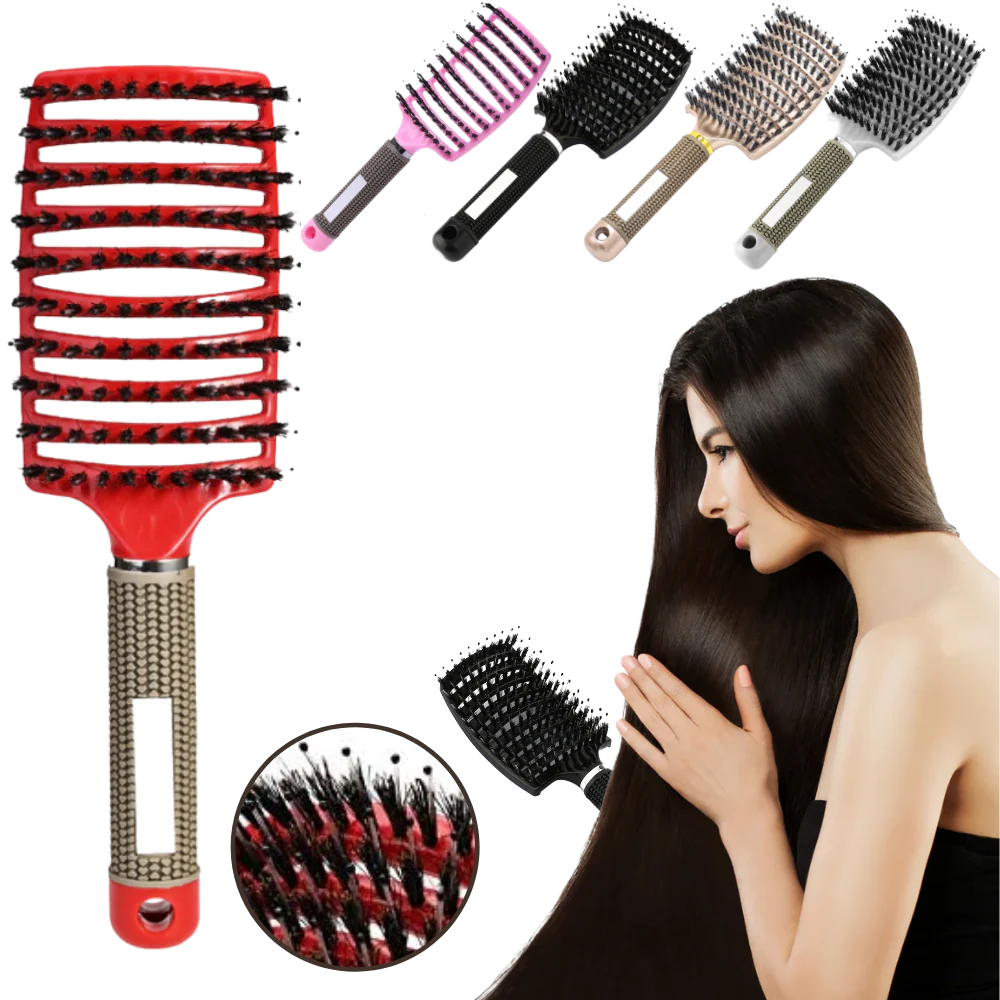 Brosse à cheveux massante en poils de sanglier