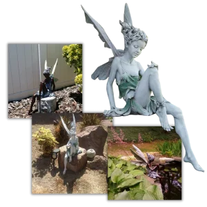 Ornement de jardin en forme de statue de fée