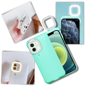 Étui de téléphone avec anneau lumineux LED
