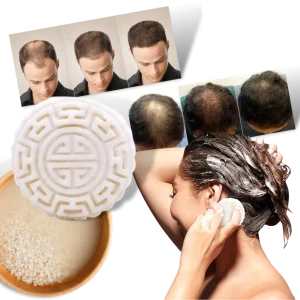 Barre de shampooing et d'après-shampooing au riz