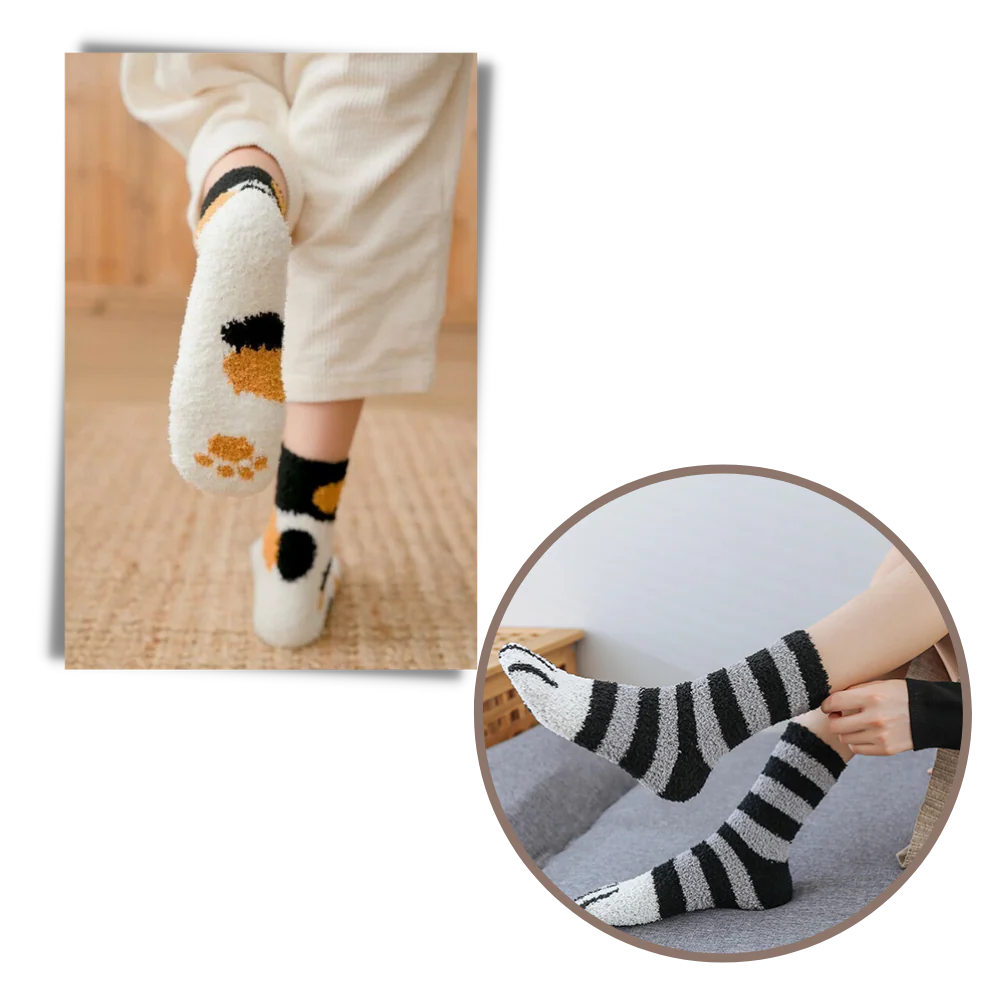 Chaussettes d'hiver en pattes de chat – Image 5