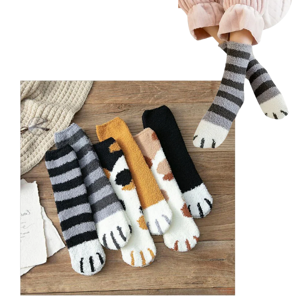 Chaussettes d'hiver en pattes de chat – Image 6