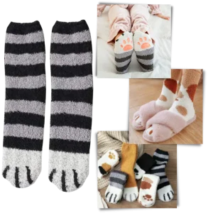 Chaussettes d'hiver en pattes de chat