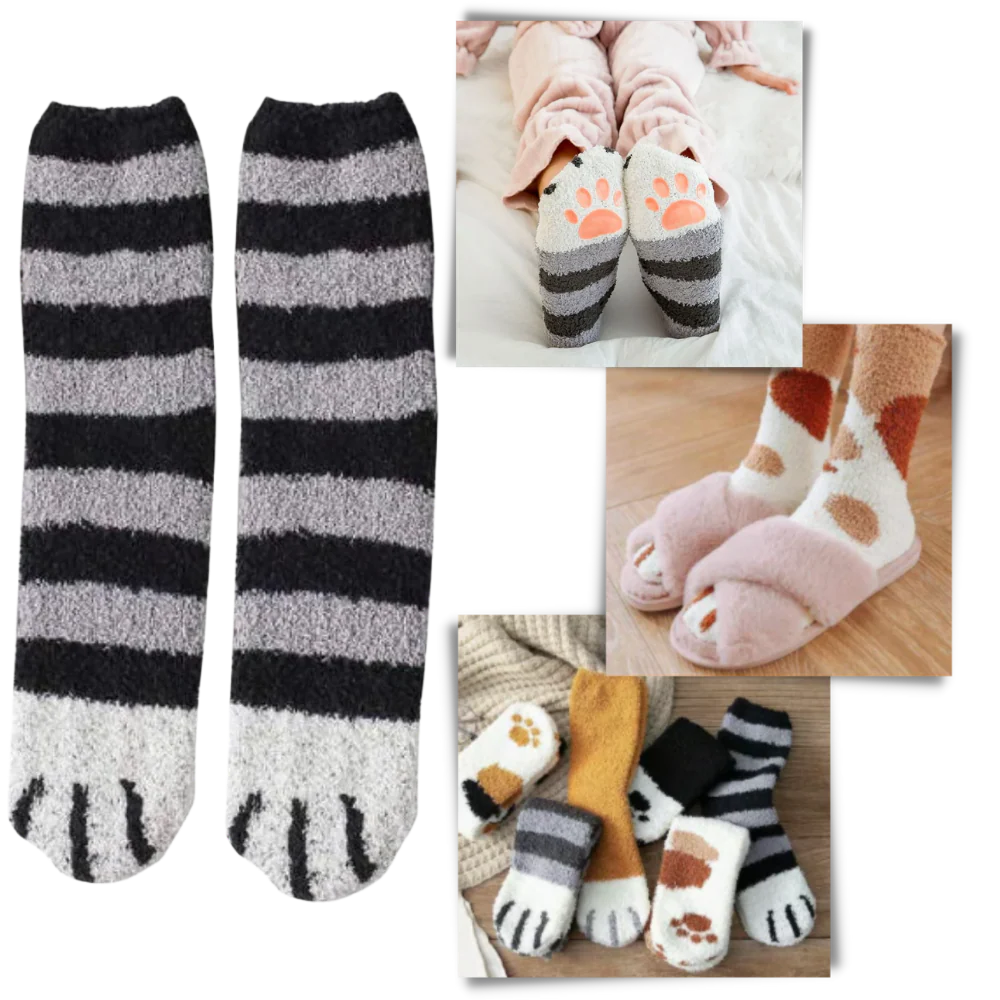Chaussettes d'hiver en pattes de chat