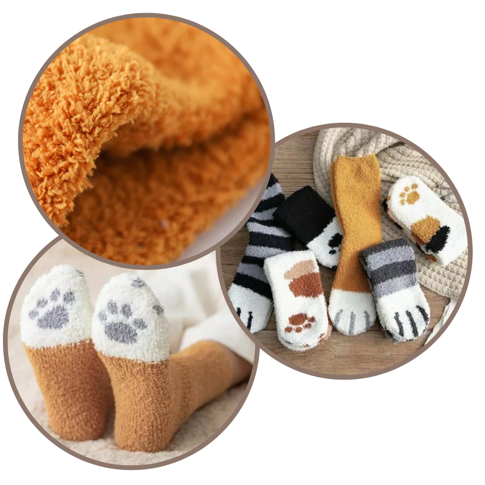 Chaussettes d'hiver en pattes de chat – Image 4