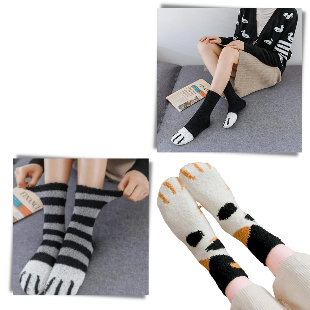 Chaussettes d'hiver en pattes de chat – Image 9