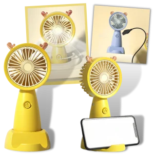 Mini ventilateur USB avec support pour téléphone