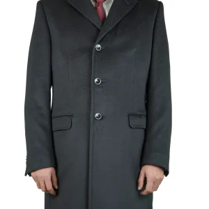 Manteau classique en cachemire Noir