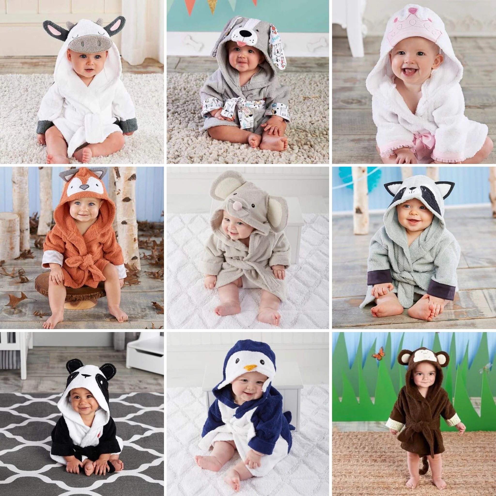 PEIGNOIR BAIN BÉBÉ ANIMAUX – Image 2