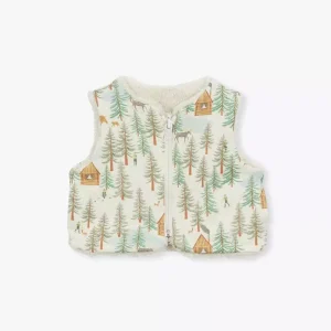 Gilet bébé molleton forêt bio