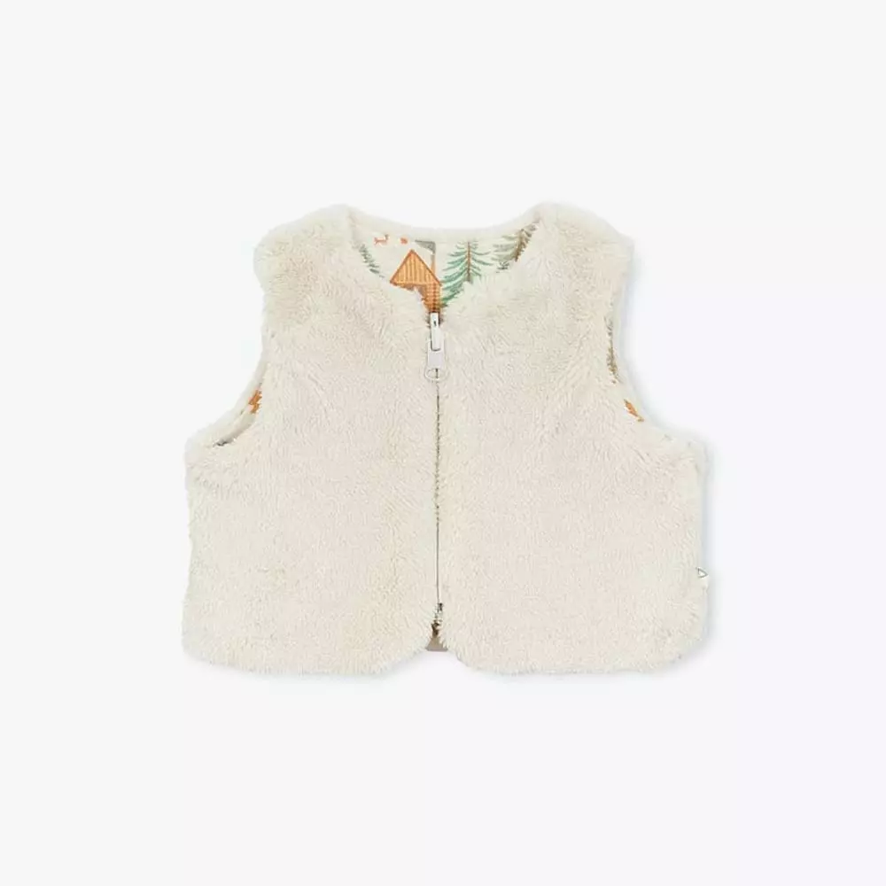 Gilet bébé molleton forêt bio – Image 3