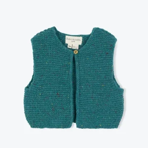 Gilet bébé point mousse