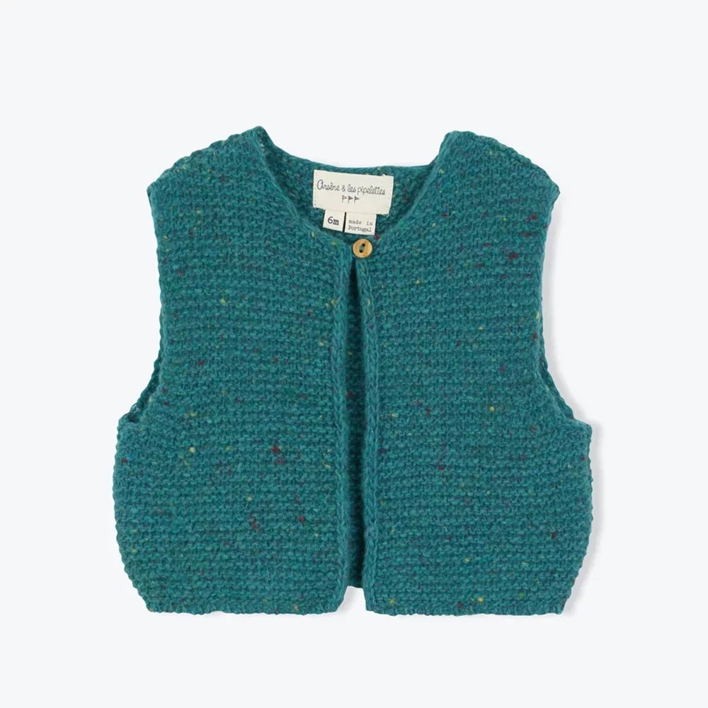 Gilet bébé point mousse