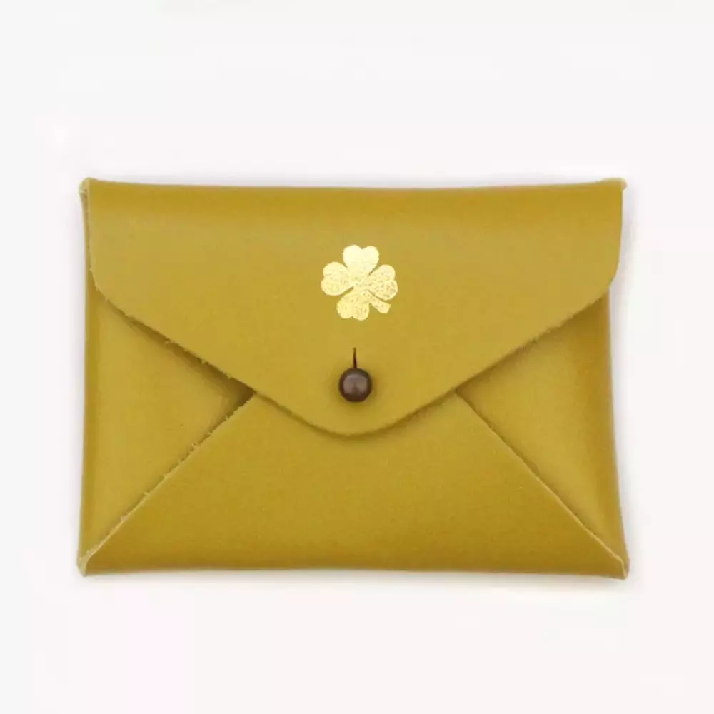 Mini pochette cuir trefle savora