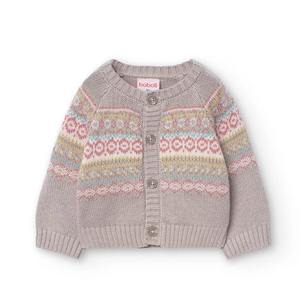 Cardigan bébé jaquard