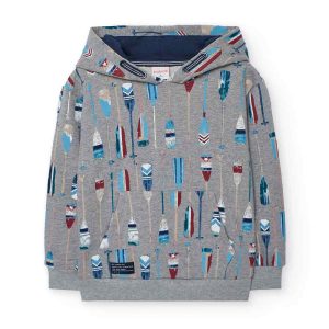 Sweat à capuche imprimé rames