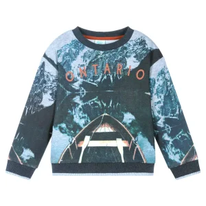 Sweat en molleton imprimé délavé