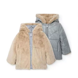 Veste fille fourrée réversible