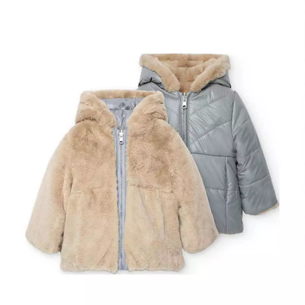 Veste fille fourrée réversible – Image 2