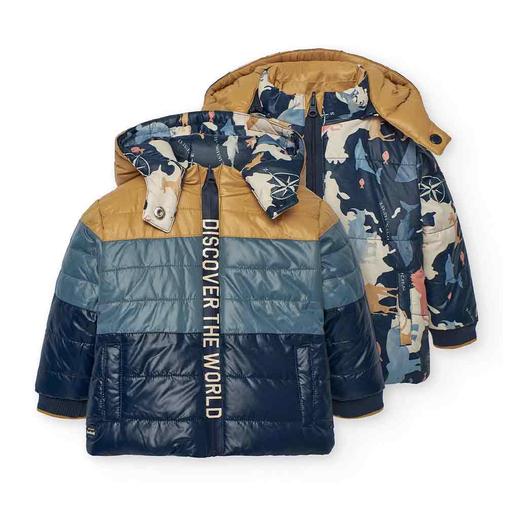 Veste réversible imprimé monde