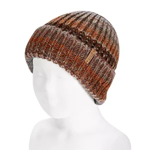 Bonnet en laine brun/orange