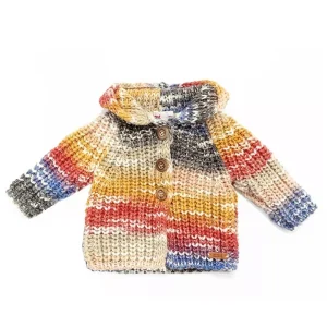 Veste bébé en laine multicolore