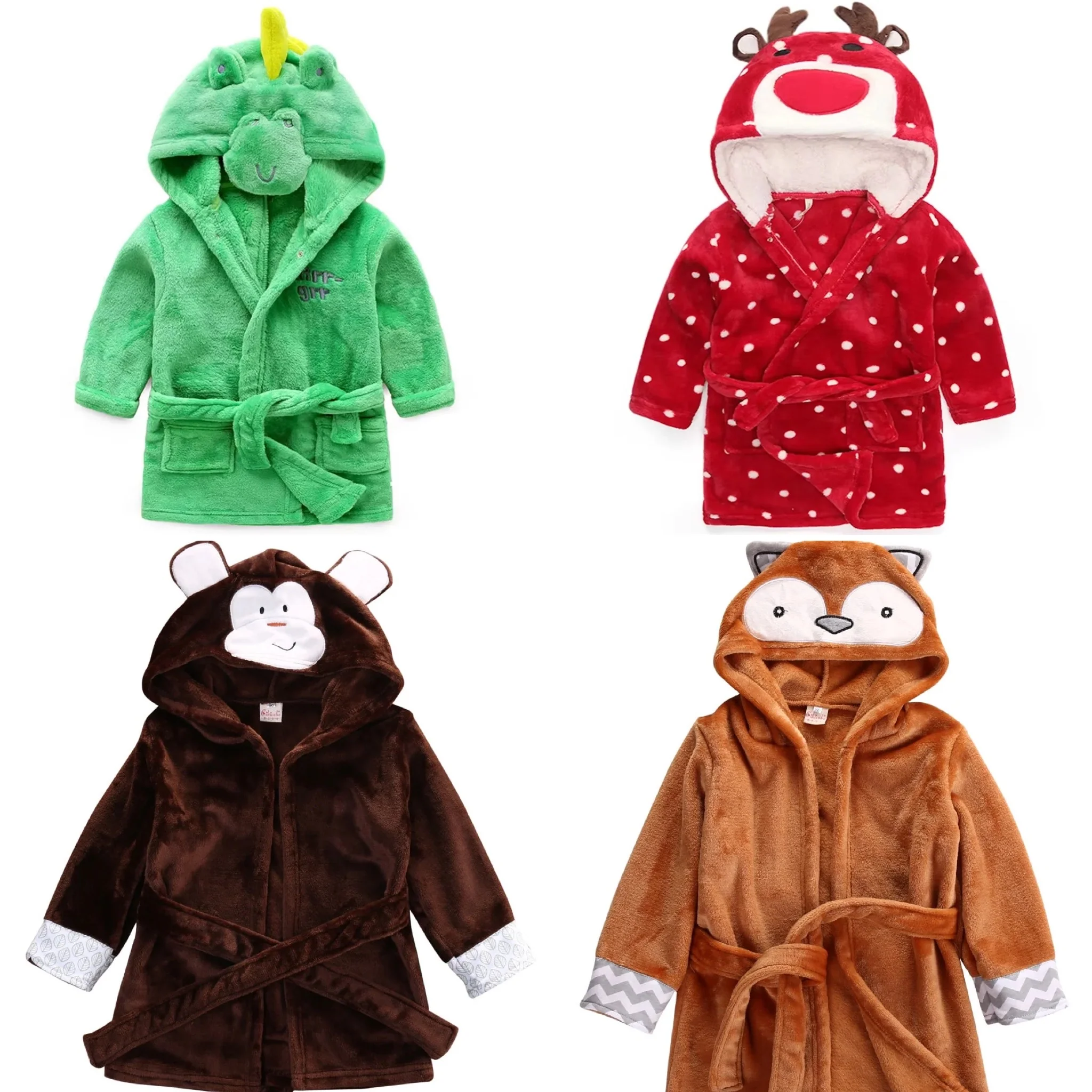 PEIGNOIR/ROBE DE CHAMBRE POLAIRE ENFANT ANIMAUX – Image 2