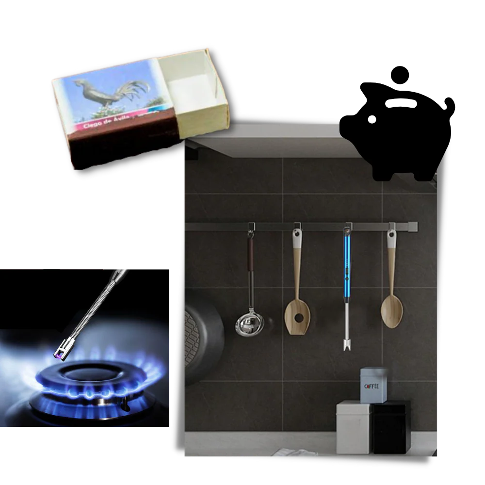 Briquet de cuisine rechargeable et résistant au vent – Image 6