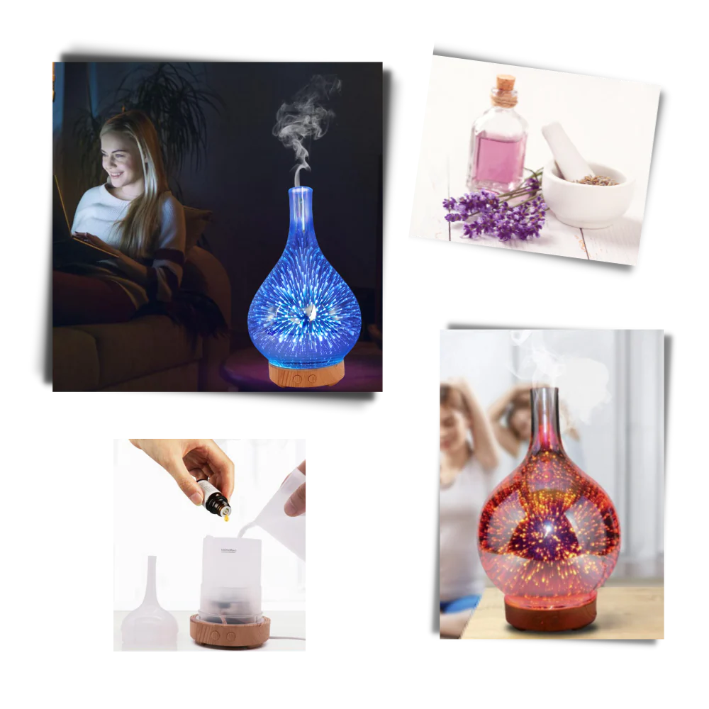 Diffuseur d'huiles essentielles en forme de vase avec le motif des feux d'artifice – Image 8