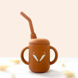 Verre d&rsquo;apprentissage à paille ocre