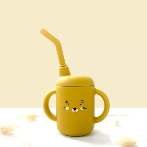 Verre d&rsquo;apprentissage à paille jaune