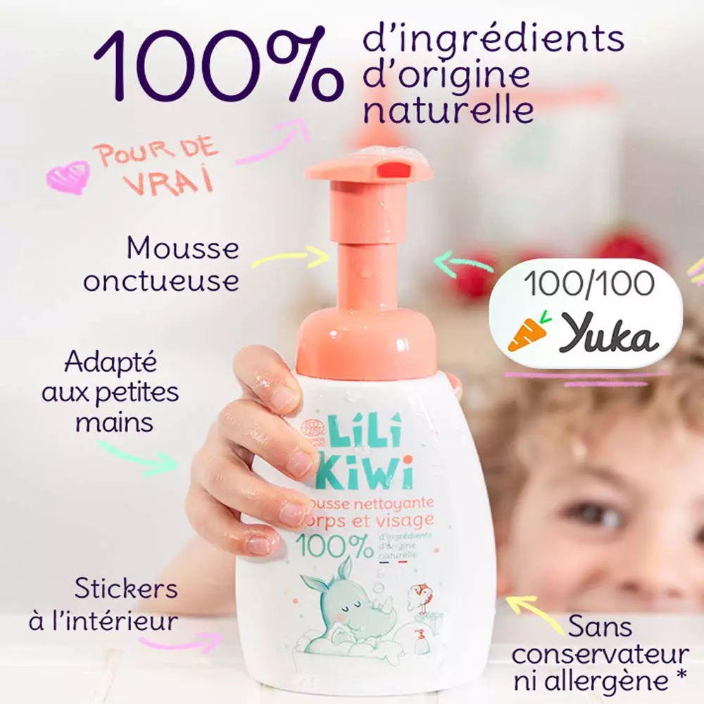 Mousse nettoyante visage et corps Lilikiwi 250ml – Image 3