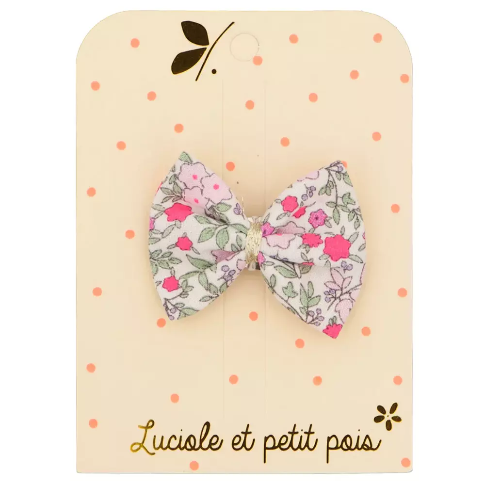 Barrette noeud ruban rose fluo – Image 2