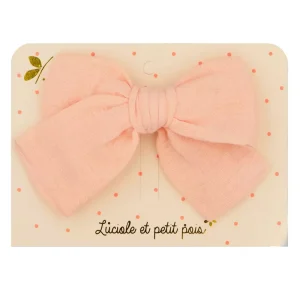 Barette grand noeud princesse pêche