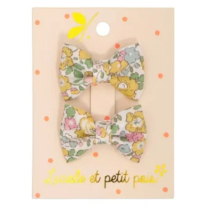 Barrettes mini papillon Lib. Betsy Ann Lemon (paire)