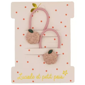 Elastiques mini pommes roses (paire)