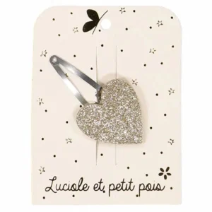 Barrette coeur paillettes