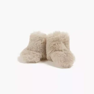 Boots en fausse fourrure taupe