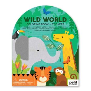 Cahier de coloriage + stickers Wild world