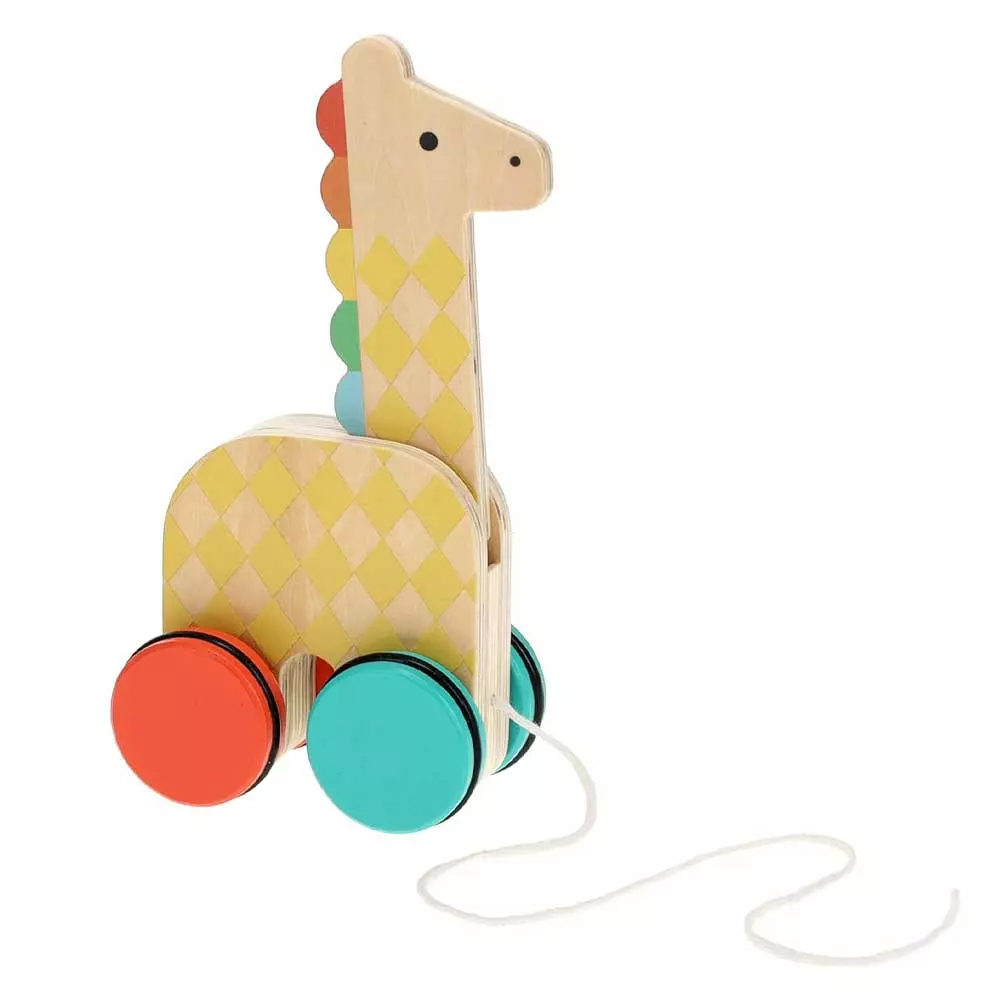 Girafe en bois à tirer