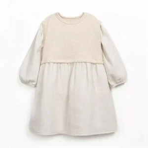 Robe bi-matière maille et tissu