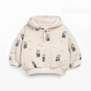 Sweat bébé à capuche avec imprimé maisons