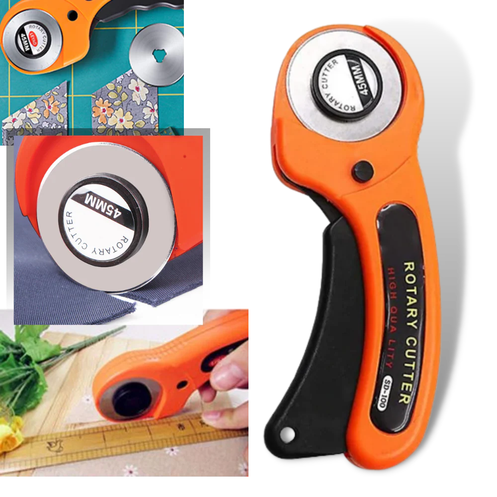 Coupeur rotatif pour tissus avec cinq lames de 45 mm