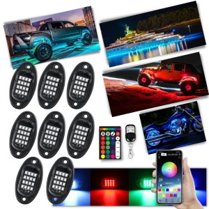 Ensemble de 8 lumières RVB pour véhicules