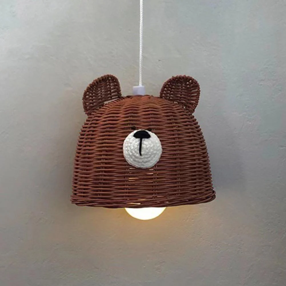 ABAT JOUR SUSPENSION LAMPE OURSON EN ROTIN – Image 2